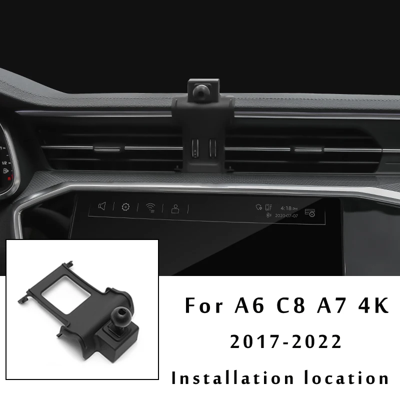 Adjustable Car Phone Mount Holder For Audi A6 C7 C8 A7 Sportback 4G 4K Car Styling Bracket Car Interior Accessories