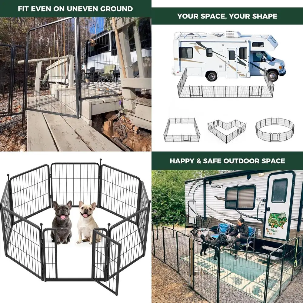 

Portable Folding Dog Playpen for Outdoor Adventures, Small Pets and Camping, 24, 8-Panel Enclosure