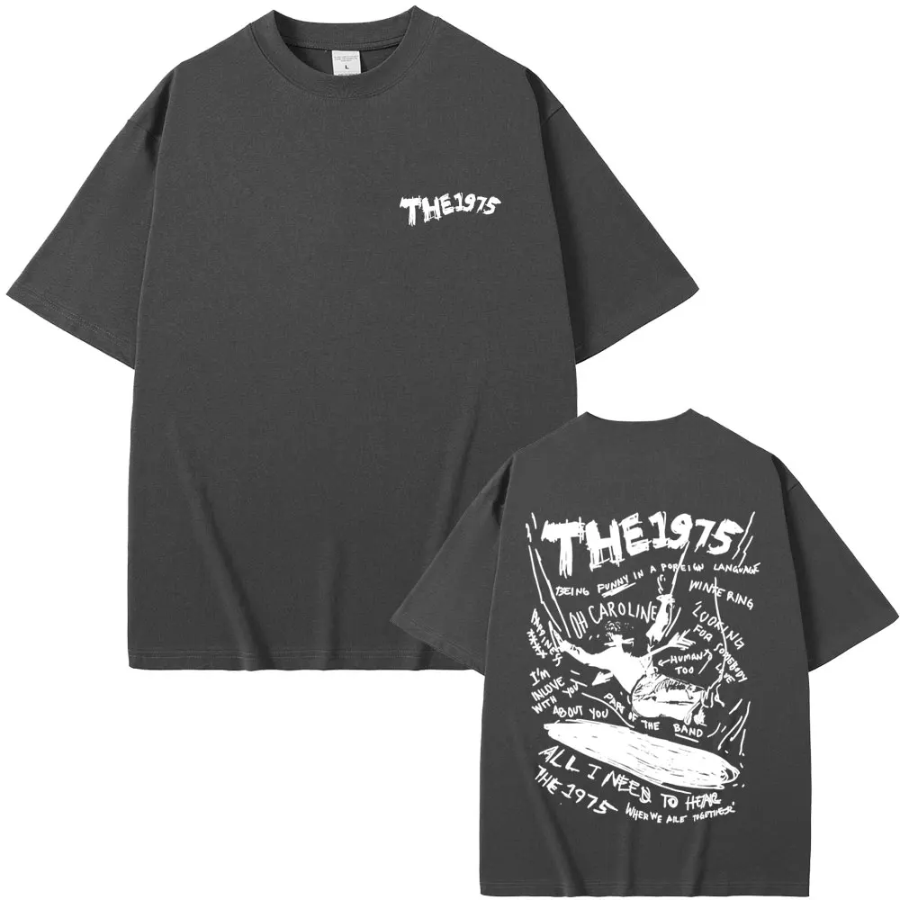 روك باند 1975 عن أنك مضحك في اللغة الأجنبية الجرافيك تي شيرت مطبوع الرجال النساء عادية خمر تي شيرت الصيف