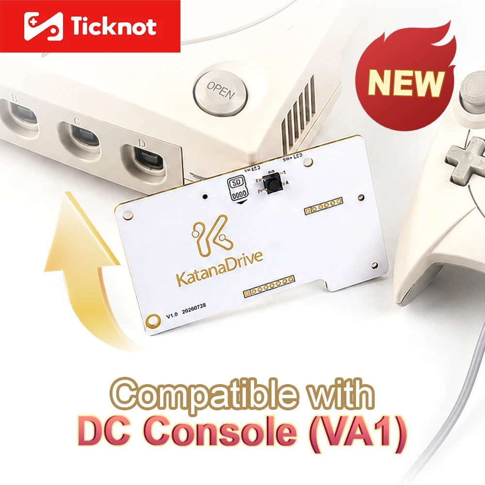 TicKnot KatanaDrive Newest Ultimate Optical Drive Emulator For Dreamcast VA1 Faster Loading GDEMU ODE SD Loader