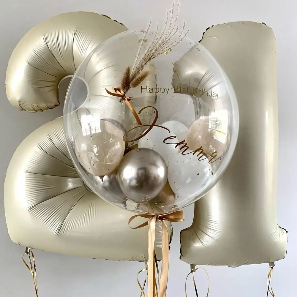 1/2szt 32/40 cali Balon w kolorze kremowym 1-9 dla dorosłych 30 40 50 60 Dekoracja urodzinowa dla dzieci DIY Urodziny Party Supply