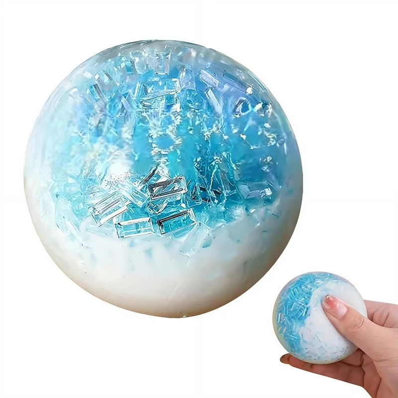 Weicher Eiswürfel-Quetschball aus TPR, formbar, Stressabbau-Spielzeug, Kristall-Eis-Bruch-Sensorik-Fidget-Spielzeug gegen Stress und Angst – Detail 2