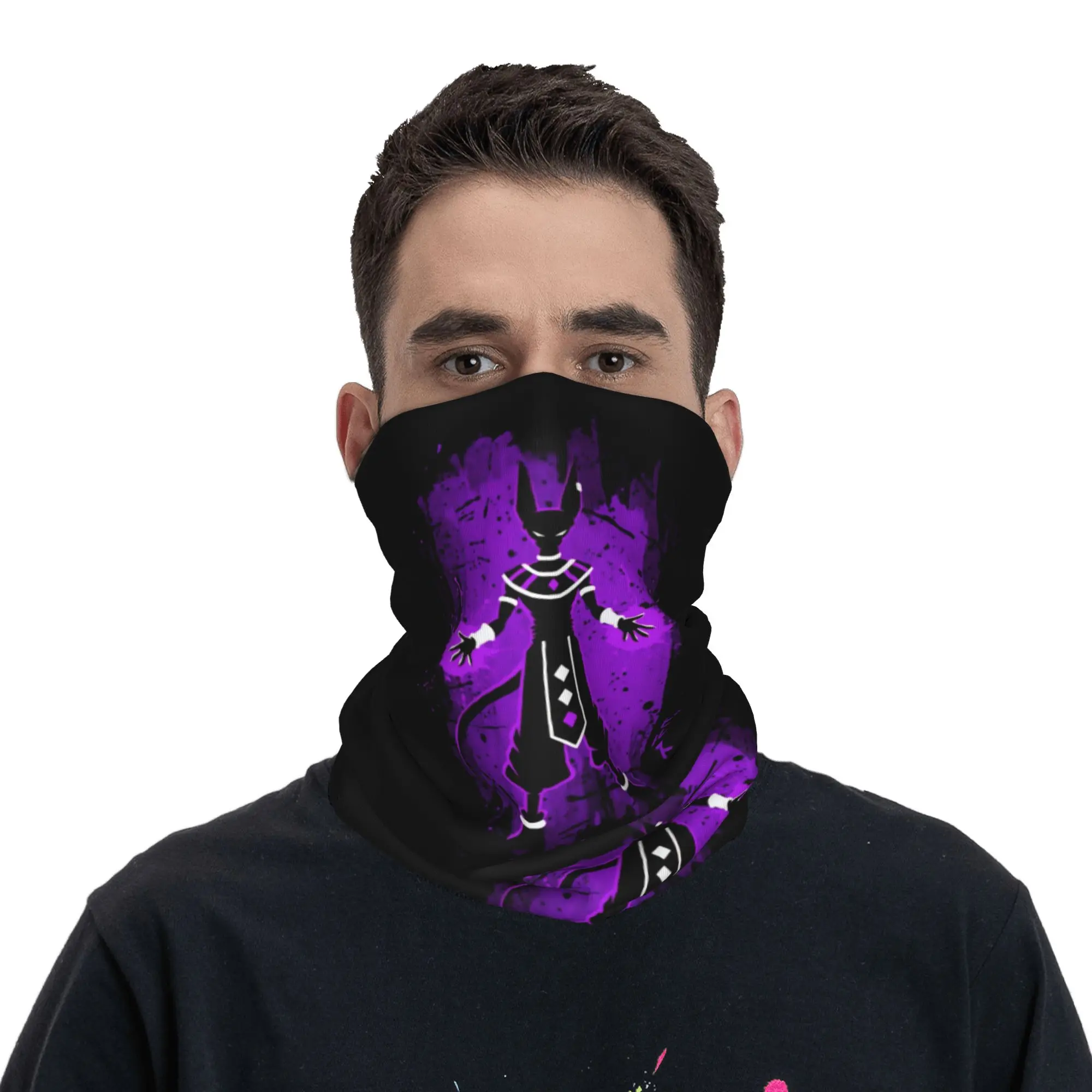 

Dragon Ball Beerus God Of Destruction Bandana Neck Cover Printed Mask Scarf Headwear Running for Men Women Adult Breathable