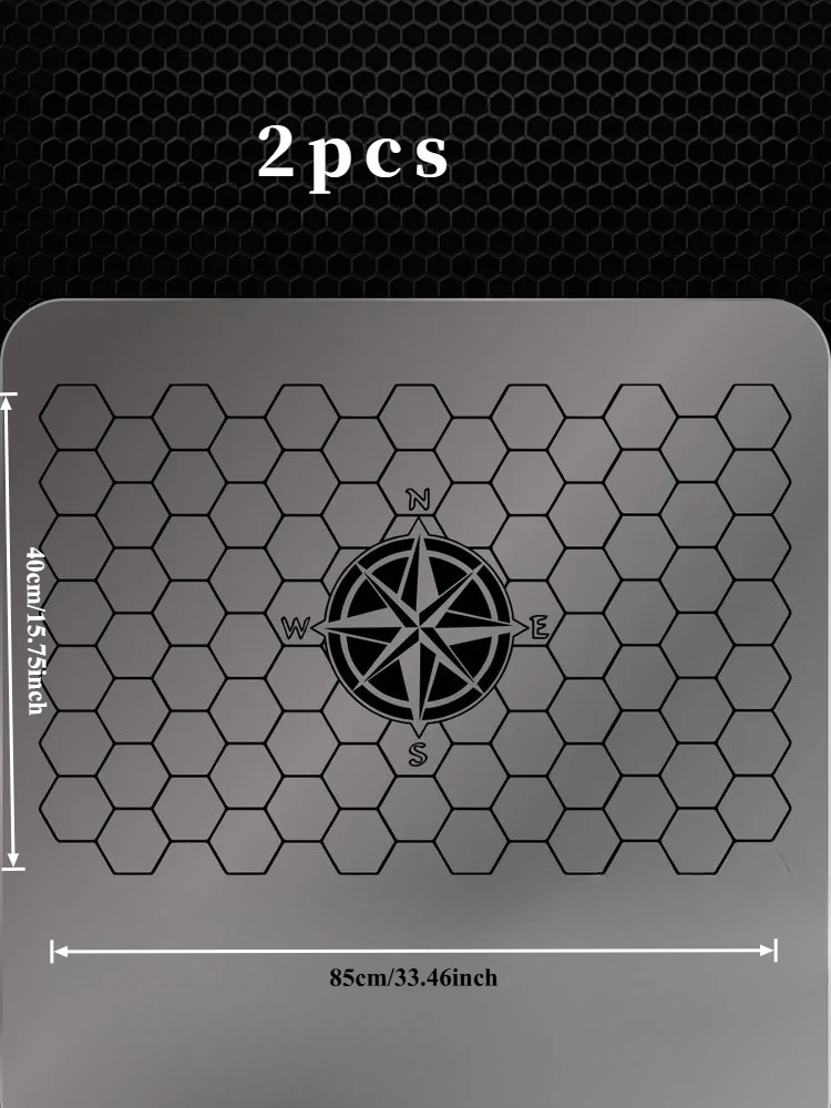Car Window Decal Honeycomb Compass Vinyl Sticker Auto Rear Window Decor Sticker Waterproof Car Styling Accessories