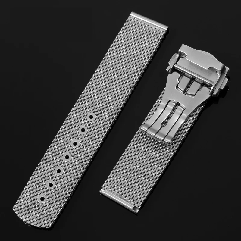 Suitable For Omega 007 Milan Watch Strap Seahorse 300 Flawless Death Observatory Rhubarb Bee Steel Bracelet 20mm Watchbands