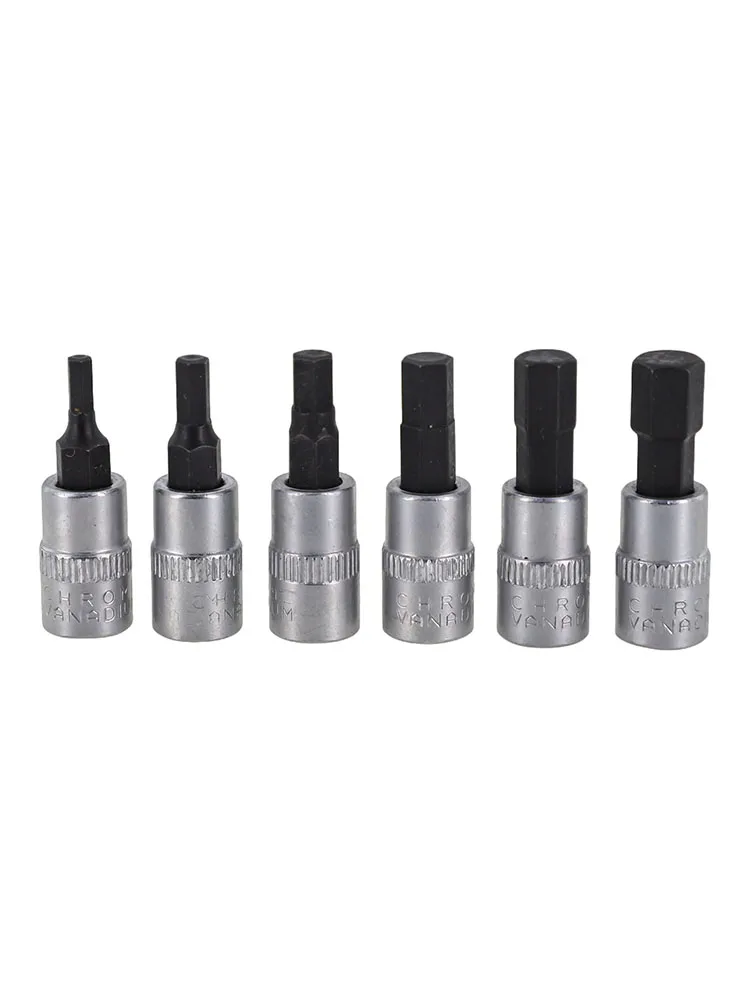 6Pcs 1/4 Inch Screwdriver Bit Socket Set Hex Screw Driver Bits H3-H8 Screwdriver Accessories For Torque Spanner Ratchet Wrench