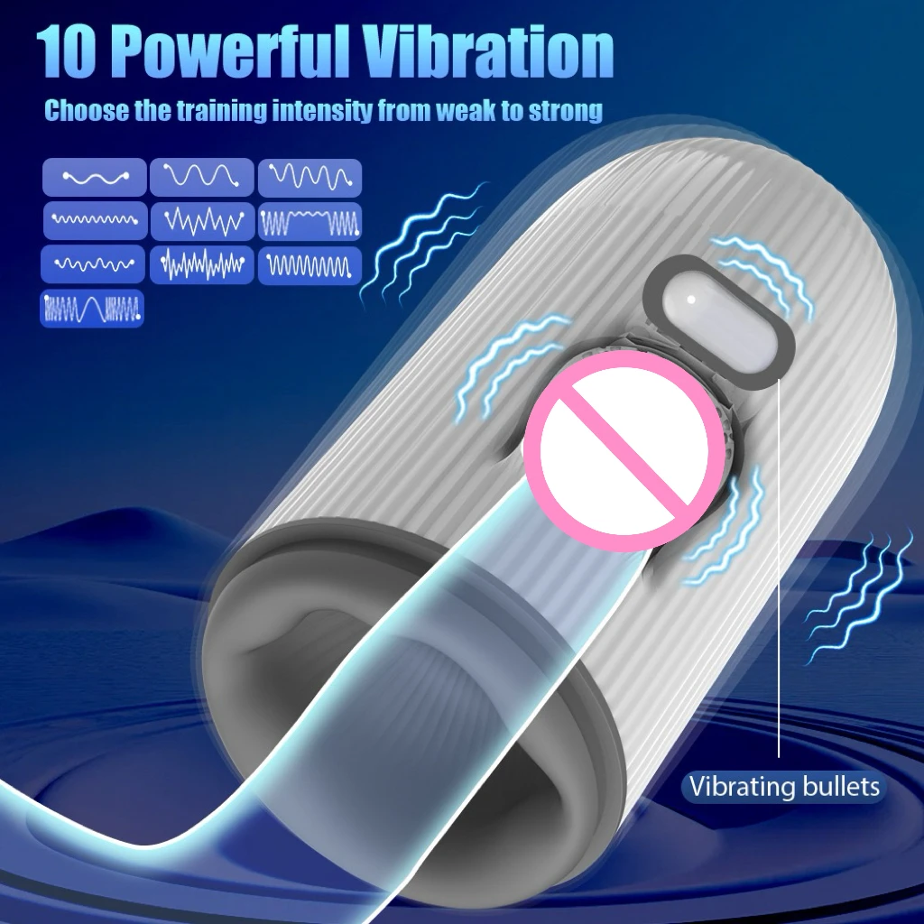 Peristaltic Trainer, Rotating Clip, Suction, Masturbation, Exercise, Vibration, Airplane Cup, Adult Sex Toy view 2