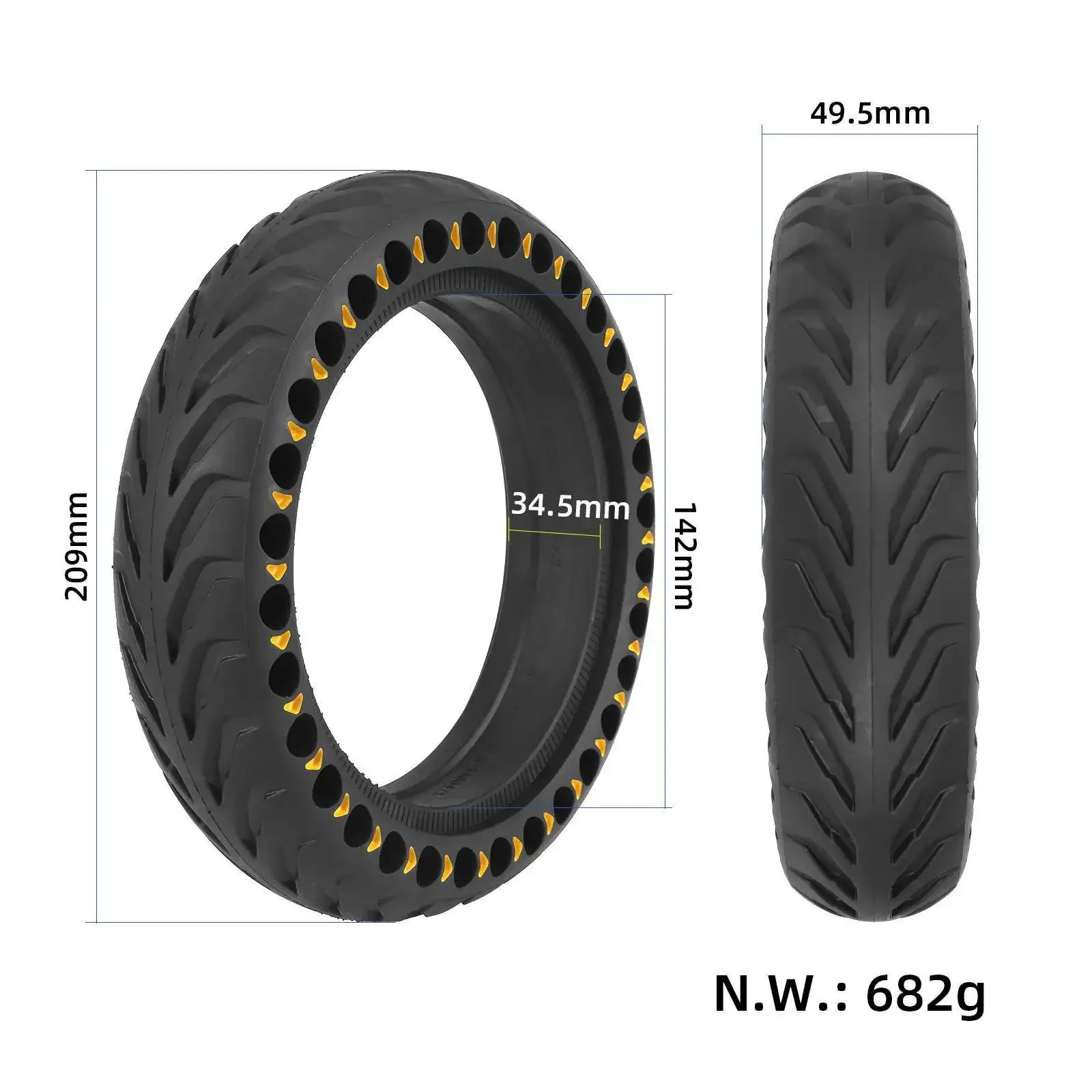 

8.5 Inch Electric Scooter Rubber Solid Tires 8 1/2*2 Yellow Arrow Fittings 8.5*2.0 Honeycomb Tires