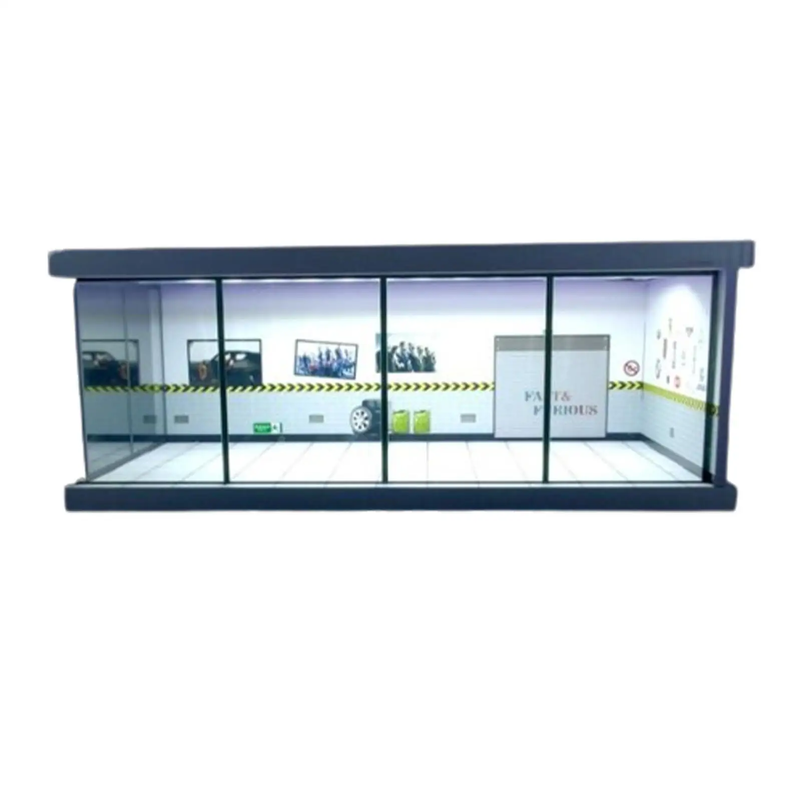 1:64 Parking Lot LED Display Case Car Model Display Case for Diecast Car