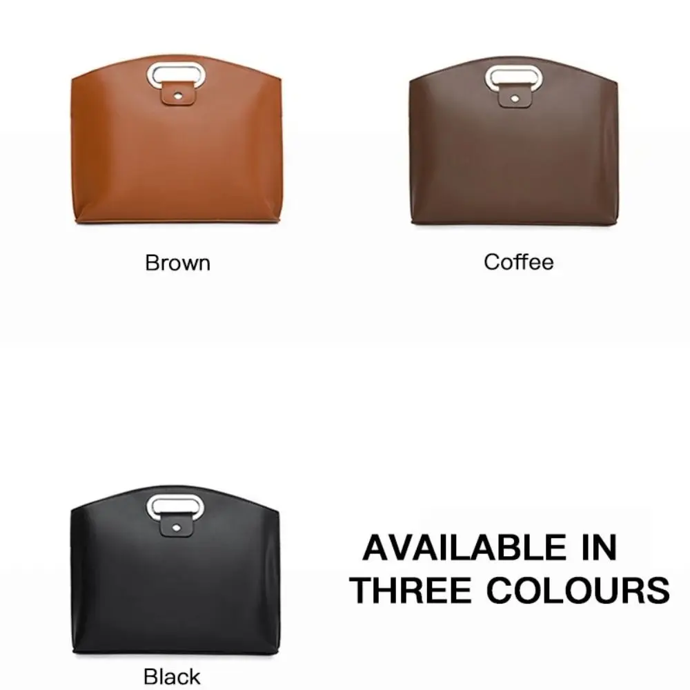 Fashionable PU Office Document Tote Bag Large Capacity Laptop Bag Computer Bag Solid Color Handbag Briefcases Outdoor