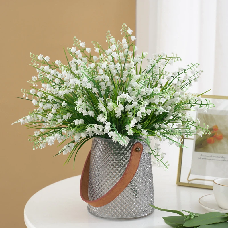 32 cm 5-Gabel-Blauklee-Strauß Künstliche Blumen DIY Süßigkeitenbox Scrapbooking Weihnachtsdekoration für Zuhause Hochzeit Party Kunststoffblume – Detail 12