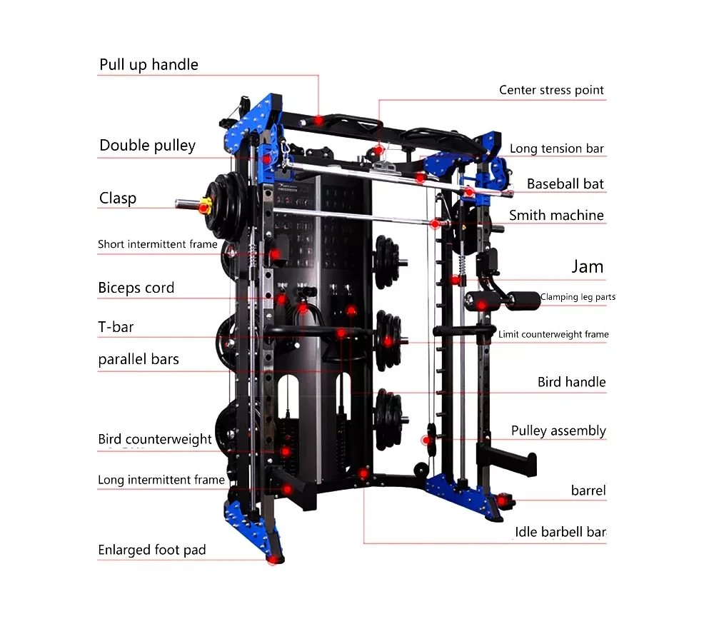 Gym Power Rack Strength Equipment Commercial Gym Smith Machine Functional Trainer Squat Rack