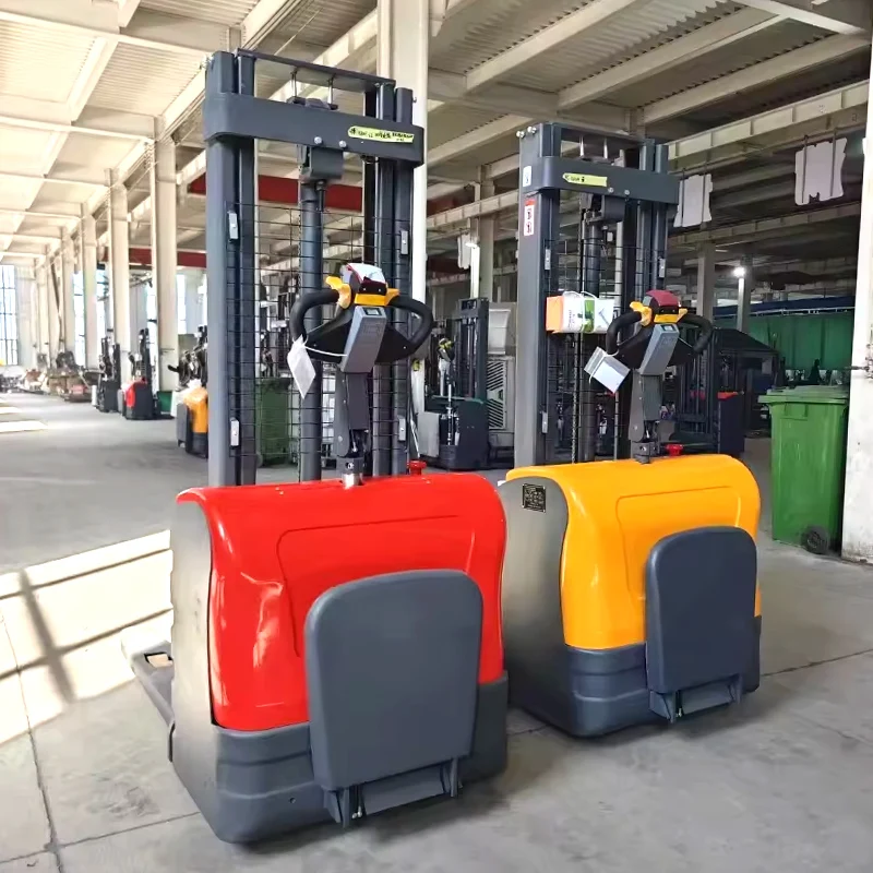 Pallet Stacker Standing Drive Full Electric Stacker Large Capacity Battery High Efficiency For Large Scale Warehouse Cargo  Work
