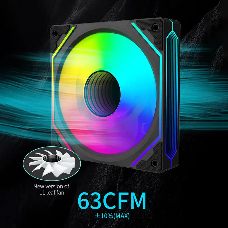 Computer Case 12cm RGB Fan Mute Mirror ARGB+PWM Silent Ventilador 12025 CPU Cooler Radiator