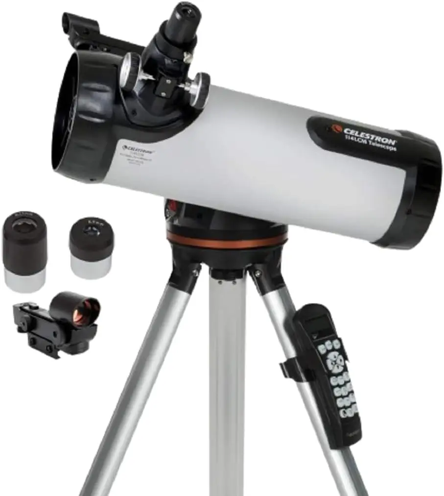 Computerized Newtonian Telescope - Telescopes for Beginners - 2 Eyepieces - Full-Height Tripod - Motorized