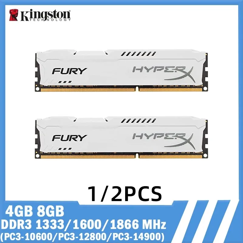 HyperX Fury Memoria DDR3 RAM 8GB 2x4GB 16GB 2x8GB Kit 1866MHz 1333 1600MHz DIMM Memory 240Pin 1.5V PC3-14900 12800 Desktop RAM