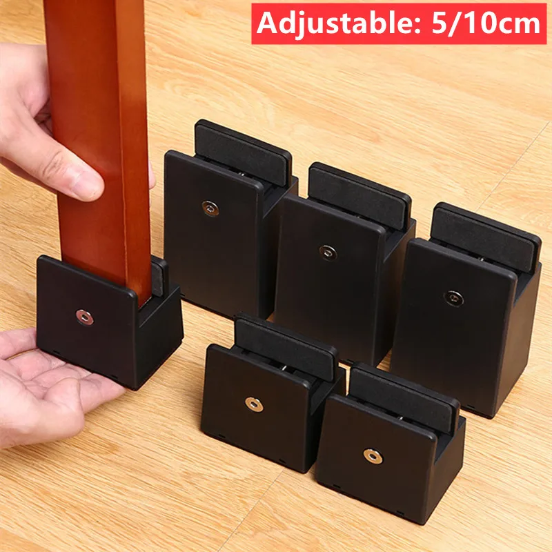 

Adjustable Chair Feet Riser Screw Clamp 2/4 Inch Height Heavy Duty Sofa Tables Bed Furniture Risers Square Round Chair Legs