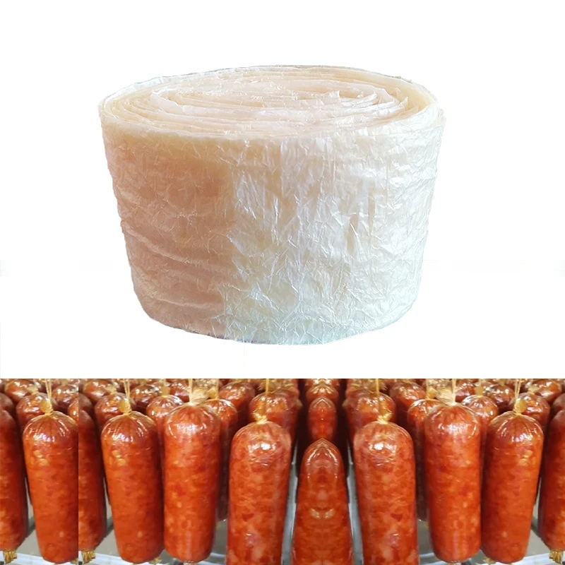 1-7PCS 85mmX1M Natural Sausages Casing Meat Packing Tools Salami Maker Shell Kitchen Tools BBQ Baked Smoked Sausage Film