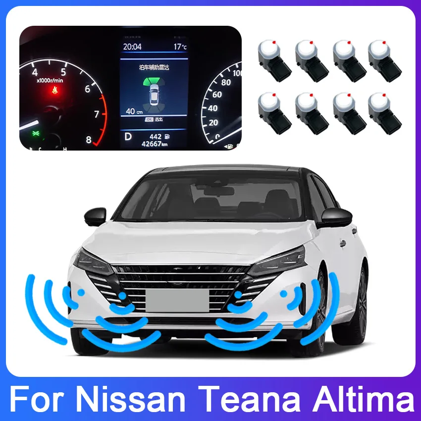 Display Reversing Image Front Rear Radar Parking sensor Detector Kit Sound Warning Indicator For Nissan Teana Altima 2013-2023