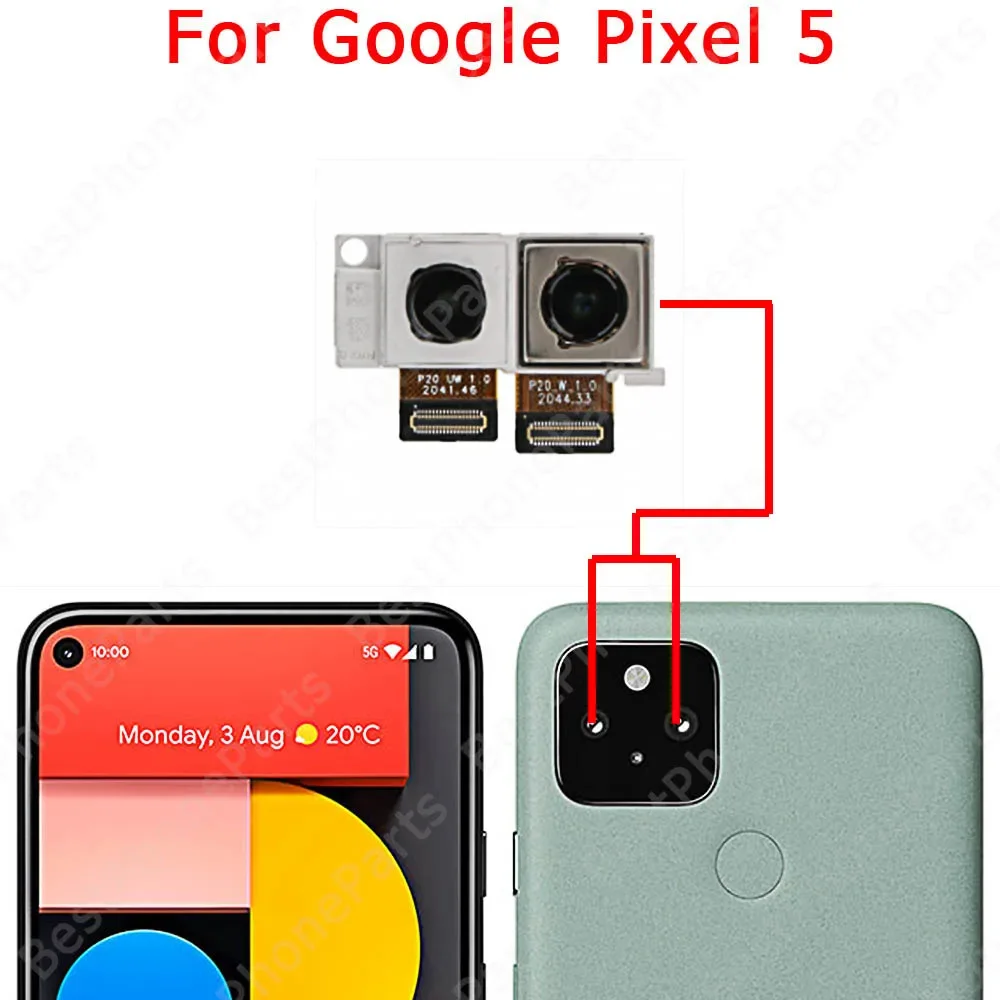 Front Facing Rear Camera Module For Google Pixel 4 XL 4a 5 5a 5G Backside Selfie Back View Camera Flex Cable Repair Replacement