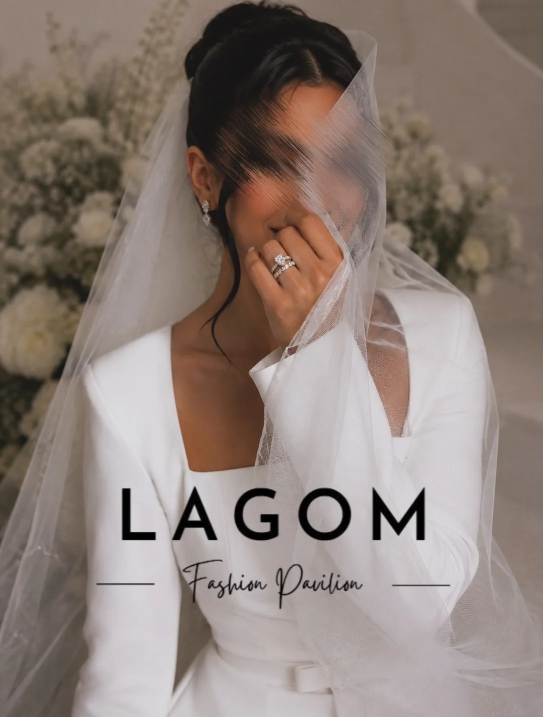Lagom Elegant Simple White 2Pcs Wedding Dress Square Neck Long Sleeve Ankle-Length Mermaid Romantic فساتين اعراس وسهر Customized
