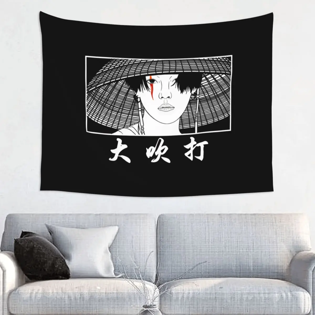 Гобелен Agust D Daechwita, настенный гиппи полиэстер, гобелены, фантазийное украшение, Настенный декор, настенная ткань