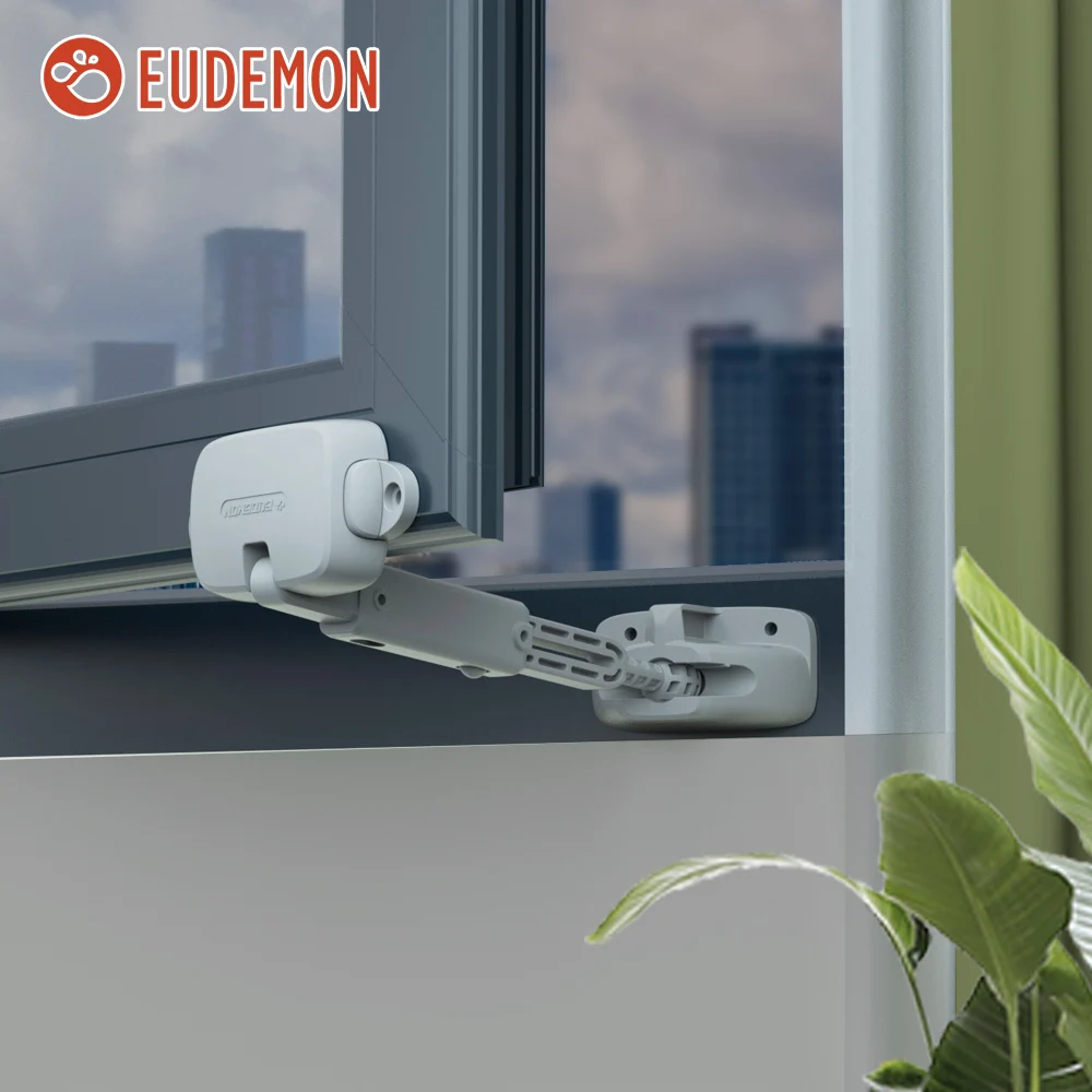 EUDEMON-limitador de bloqueo de ventana ajustable para niños, bloqueo de seguridad, prevención de caídas, 1 unidad