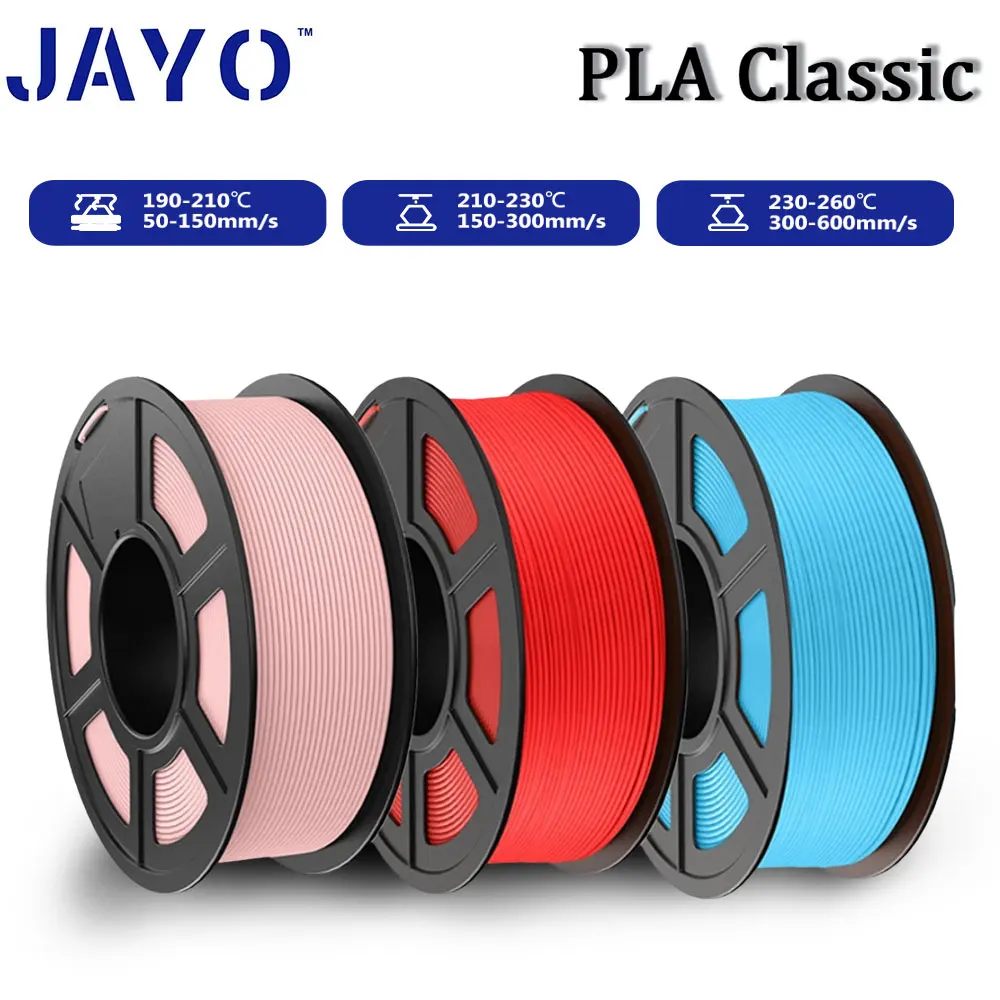 JAYO 3 Rollen PLA Matt/HS PLA Matt (=PLA Classic)/HS Matt PETG 3D-Drucker-Filament 1,75 mm, ordentlich gewickelt und ungiftiges PLA für 3D
