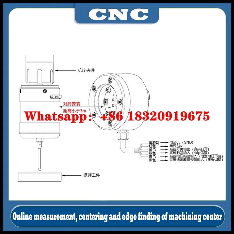 Cyclmotion CNC machining center Wireless Probe การตั้งค่าเครื่องมือเครื่องมือ 3D EDGE Finder Centering Rod เปลี่ยน Renishaw Marposs