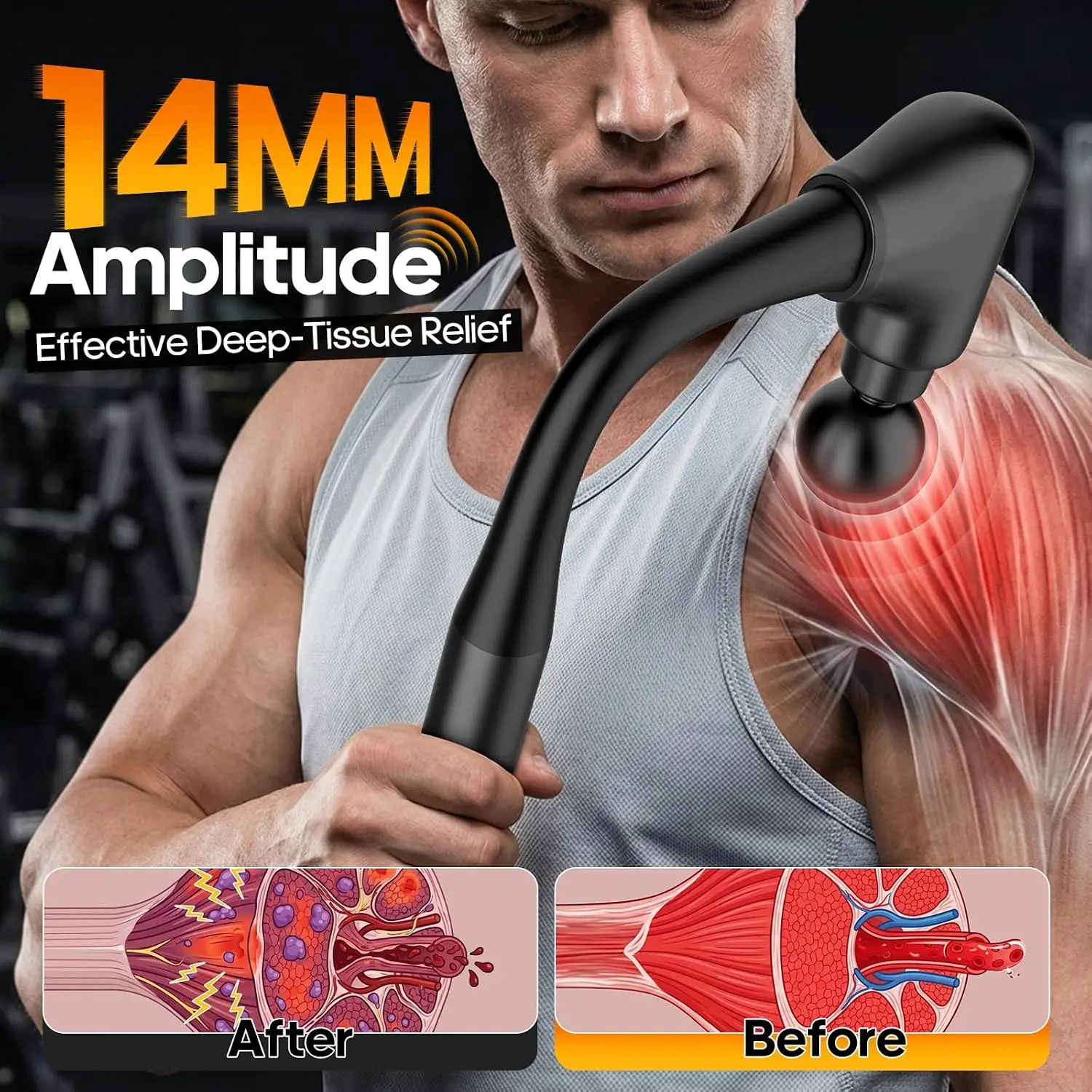 Massager Gun with Heat and Extended Handle view 3