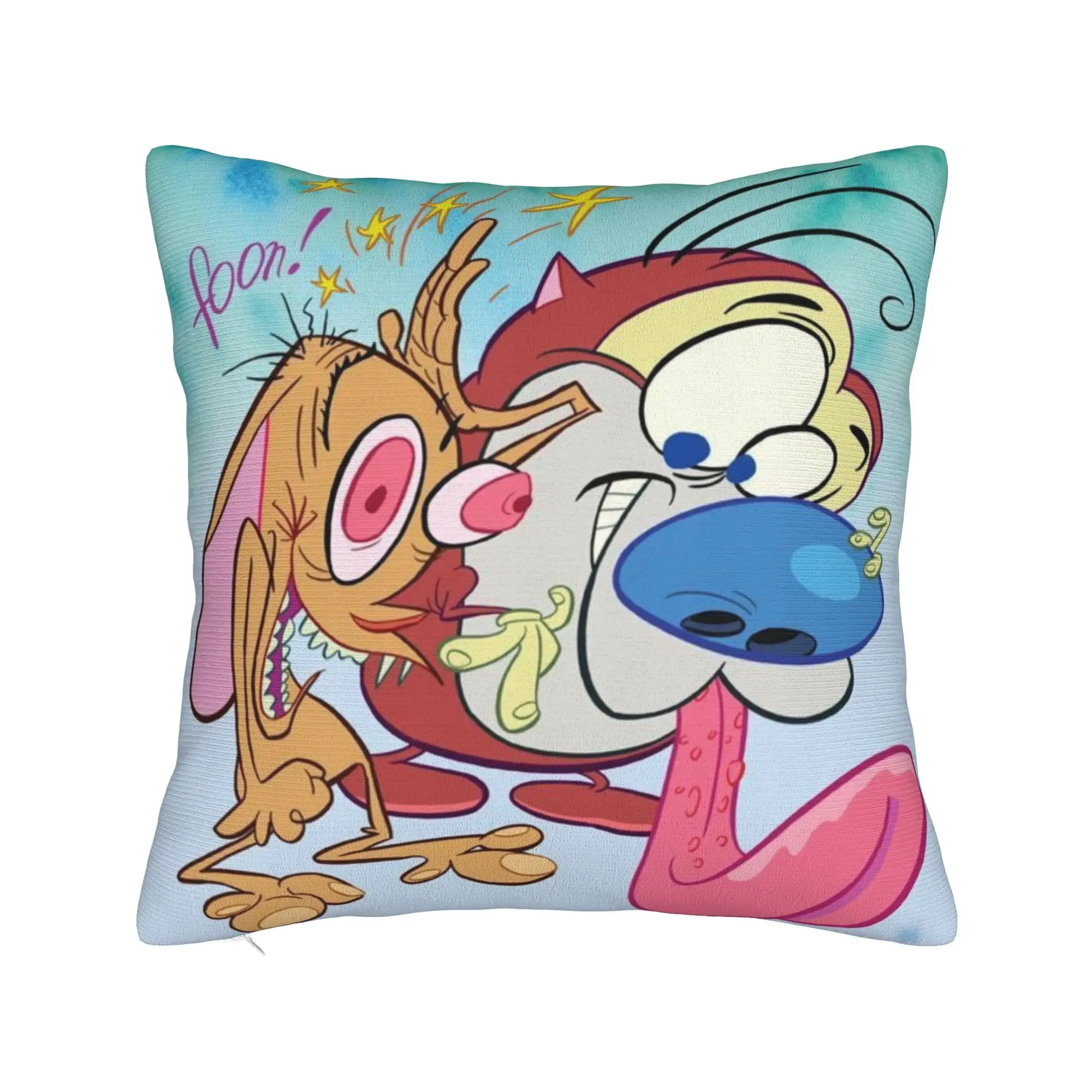The Ren & Stimpy Show Cartoon Pillowcases Merch Printed Cushion Cover Decoration  Pillow Case Cover Bed Multi Size