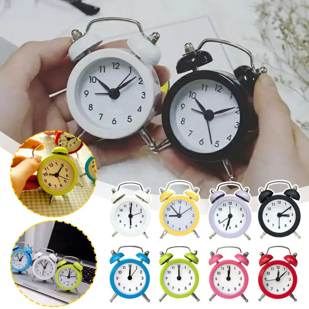 Mini Metal Small Alarm Clockcreative Cute Electronic Small Multicolor Alarm Clock Clock Alarm Morning Small Table Students C9y4