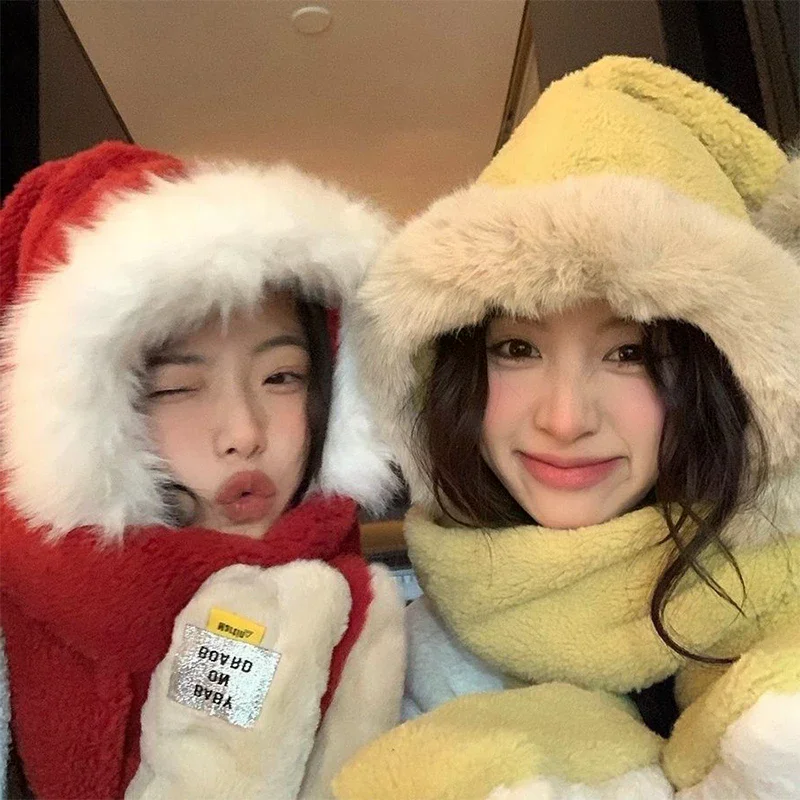 겨울 스카프 장갑 모자 방한 및 따뜻한 넥밴드 플러스 벨벳 및 두꺼운 귀마개 모자