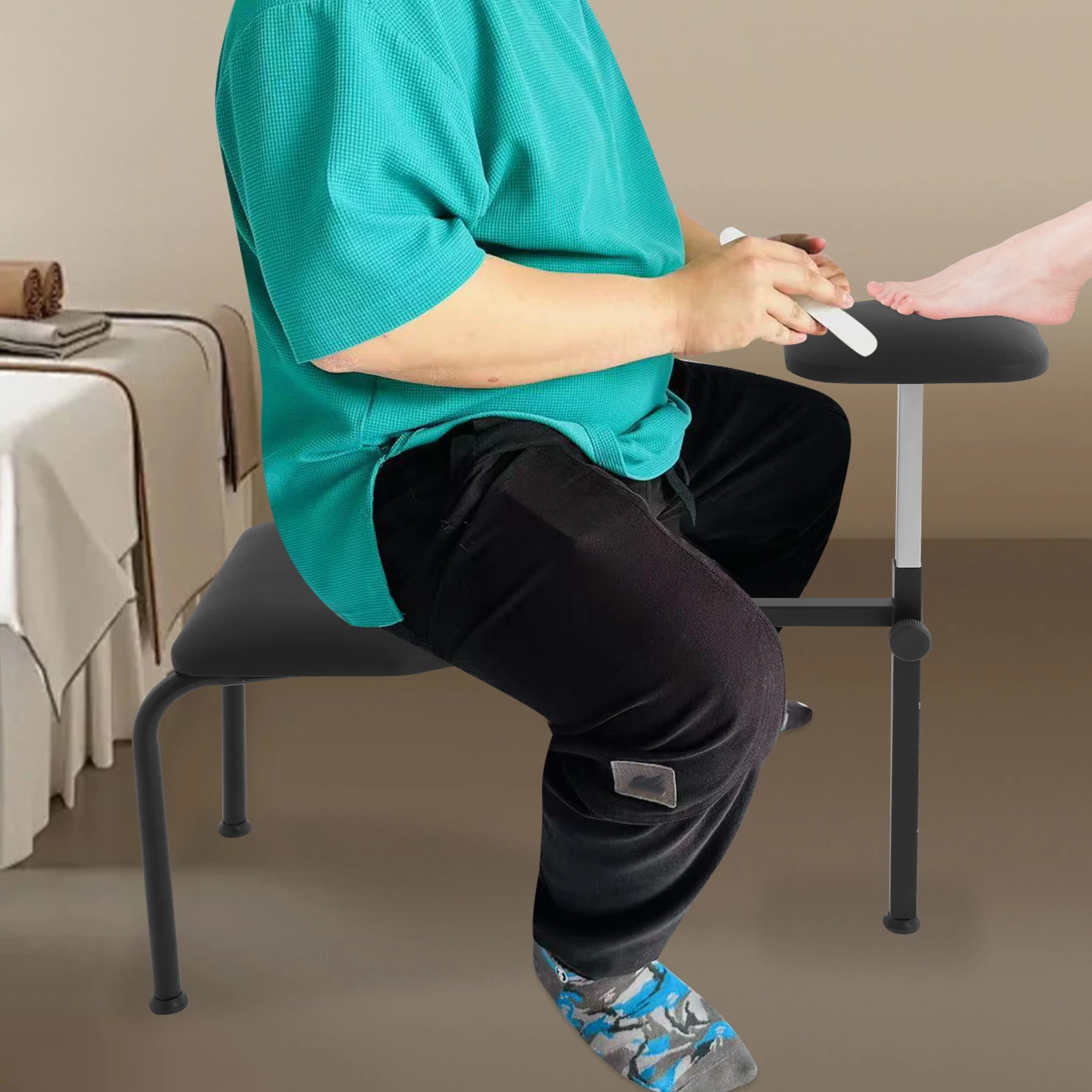 ペディキュアチェア マニキュアスツール 調節可能なペディキュアスツール マニキュアフットレスト ホームビューティーサロン用のモダンなペディキュアチェア