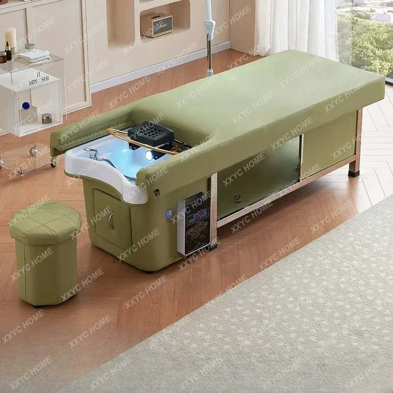 

Кресло-шампунь для терапии головы, электрическая подъемная фумигация циркуляции воды с ванной для ног, массажная кровать