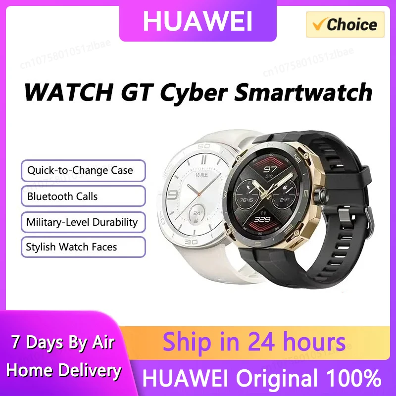 

Original HUAWEI WATCH GT Cyber SmartWatch Bluetooth Call Health Monitoring Waterproof Men Women Full Touch Screen Sport Bracelet