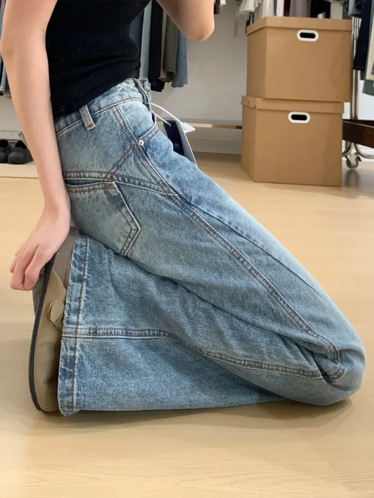 بنطلون جينز نسائي من American Retro Bell Bot بتصميم منخفض الخصر للتخسيس وليس يغطي الرجل كاجوال مريح وقابل للتنفس وناعم