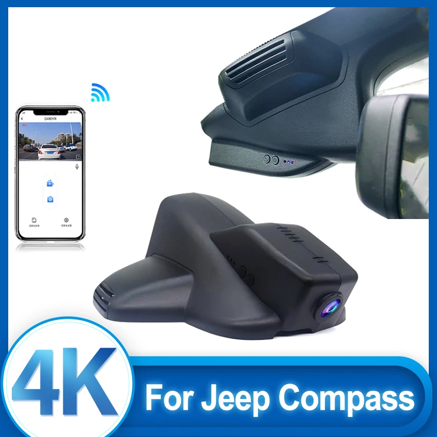 Plug and play Dash Cam For Jeep Compass (2nd Gen) 2018-2022 2023 2024 2025,Car DVR Camera WIFI Connection APP Control,Dashcam
