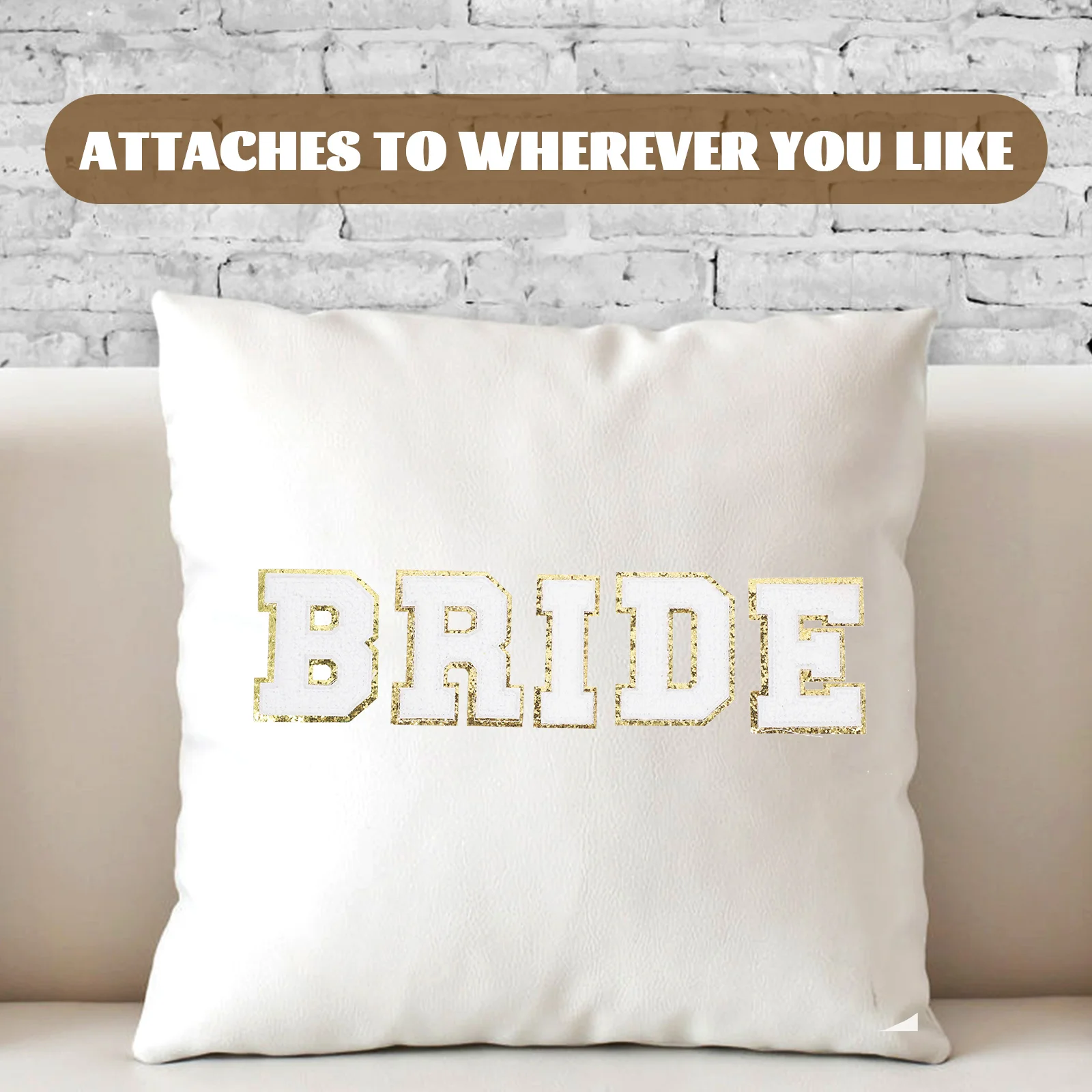 

1 set Letter Patches White Bride Iron On Clothes DIY Polyester Applique Embroidery Sticker Sew Vintage Jeans Decorations