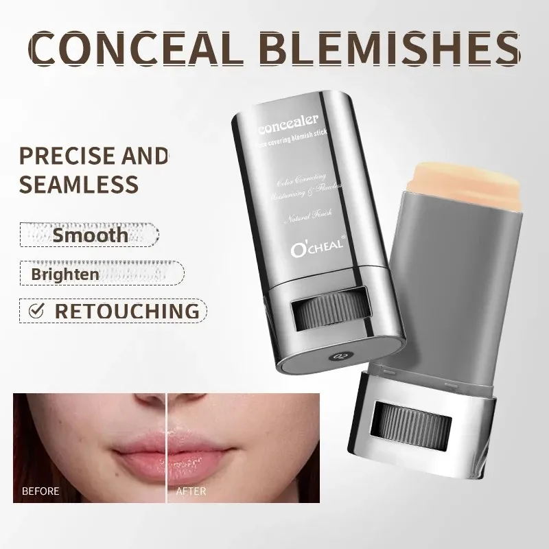 OCHEAL Foundation Stick Contour Brighten Cover Acne Dark Circles Tattoos & Freckles Long Lasting Moisturize Liquid Concealer