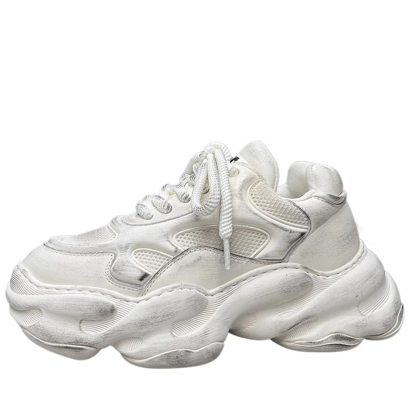 

European Design 3D Stereoscopic Mech Black Daddy Shoes Men's Height-increasing Shoes Comfortable Breathable Sports Leisure Shoes