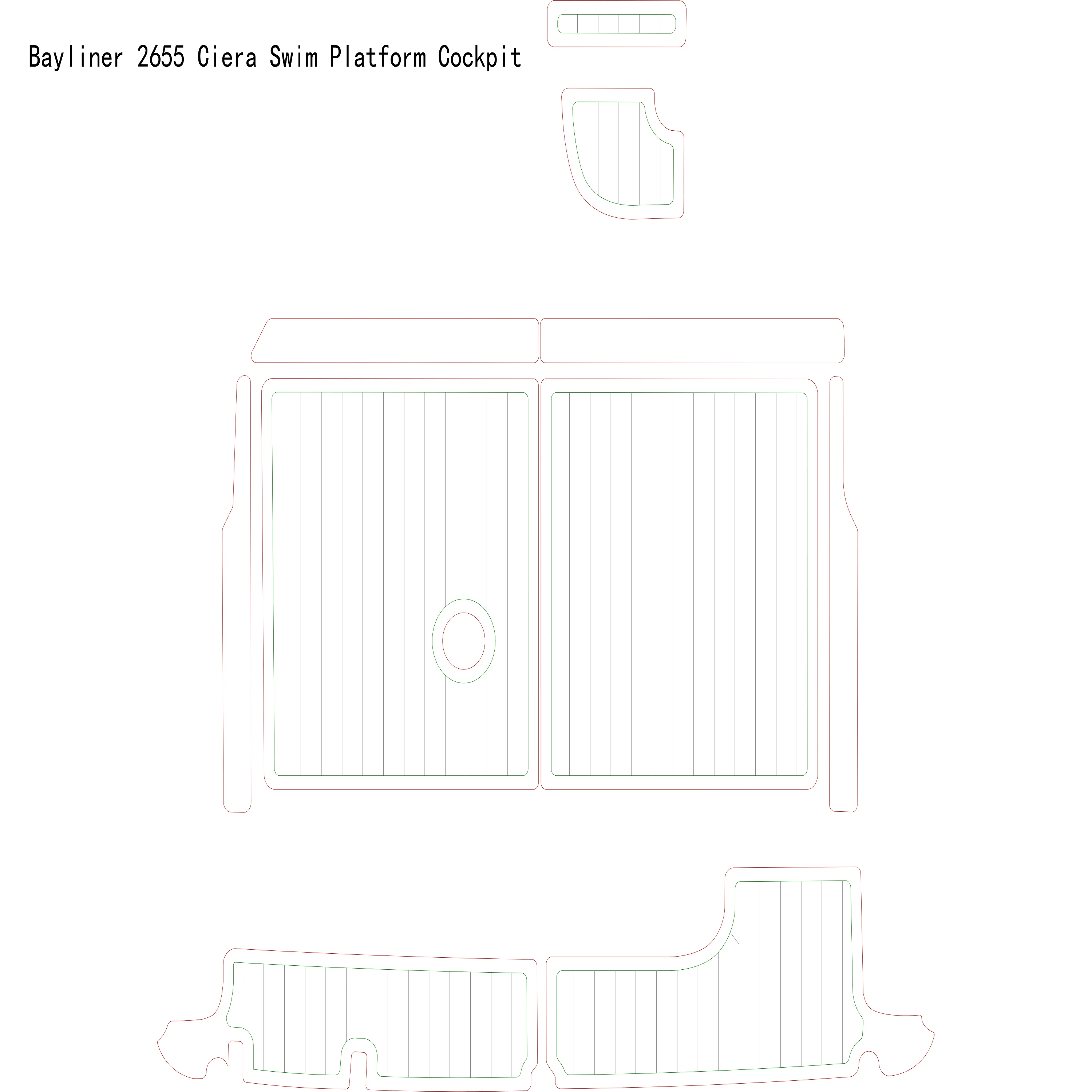 

Bayliner 2655 Ciera Swim Platform Cockpit Boat EVA Faux Teak Deck Floor Swim Platform Cockpit Boat EVA Faux Teak Deck Floor Pad