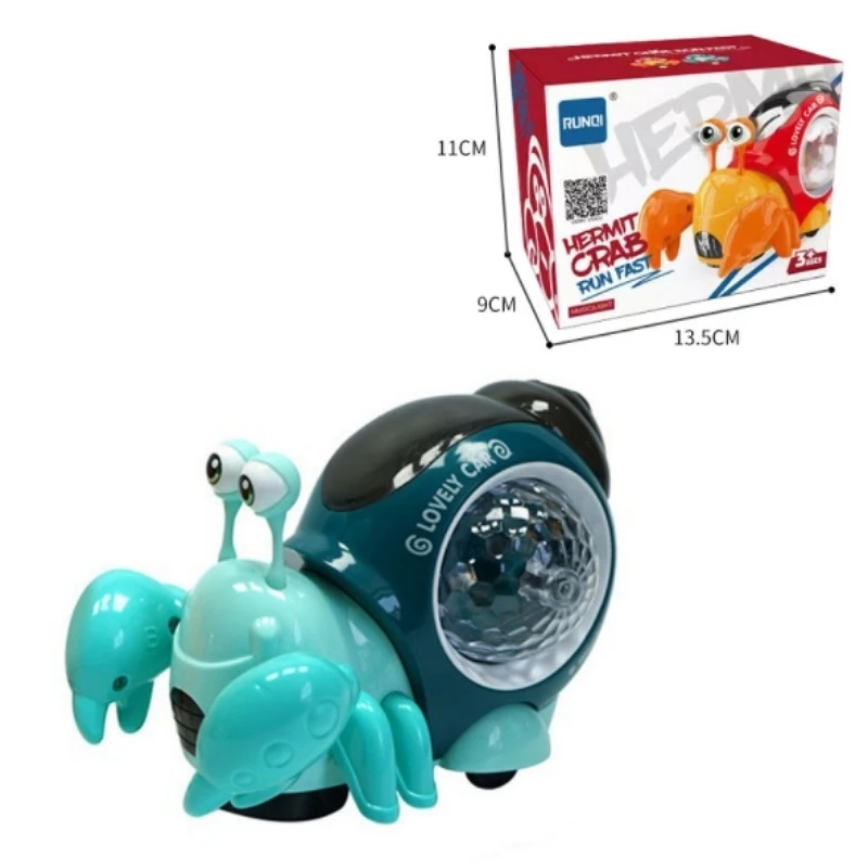 Детские игрушки-ползающие крабы с музыкальной подсветкой