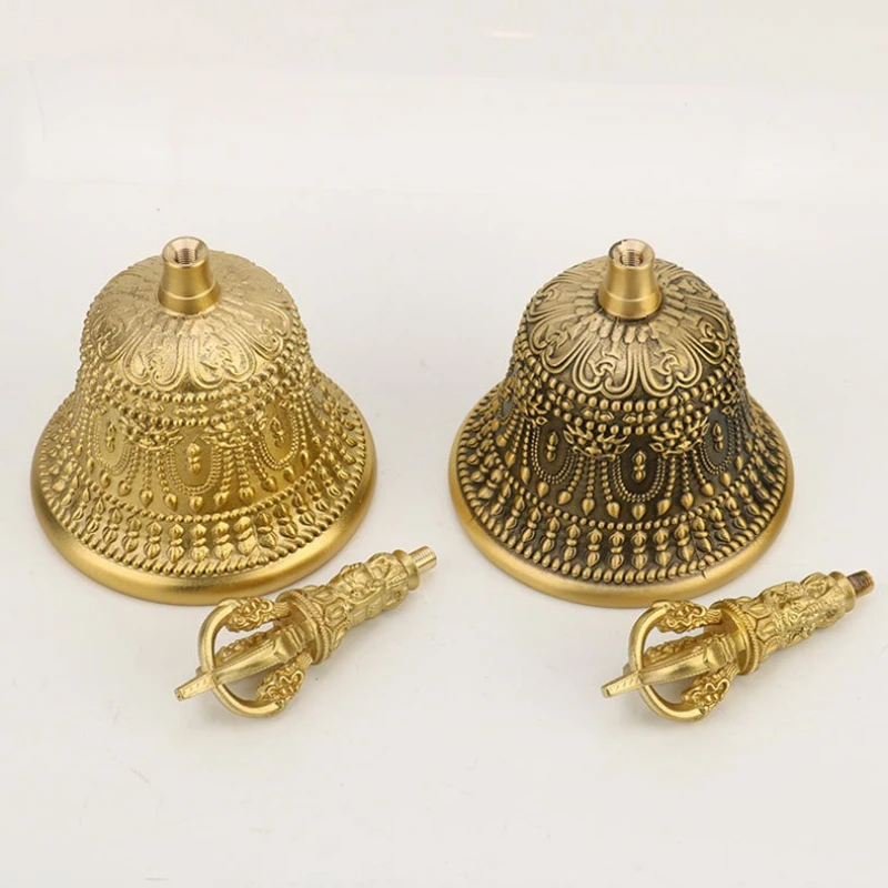 Campana de mano de cobre para meditación, campanas de mano para atención plena, Yoga, relajación espiritual, campanas budistas, instrumentos musicales curativos con sonido