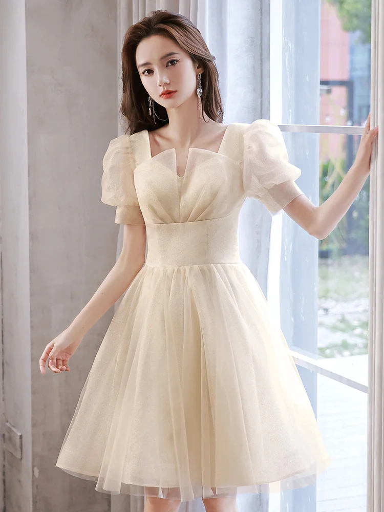 

Роскошное повседневное платье Princ Sle ort Dr для дня рождения, свадьбы, предложения руки и сердца, для подружки невесты, подходит для различных случаев.