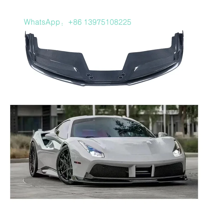 

New High Quality Vorstiner Style Wet Carbon Fiber Bodykit Front Lip Diffuser Spoiler 488 GTB