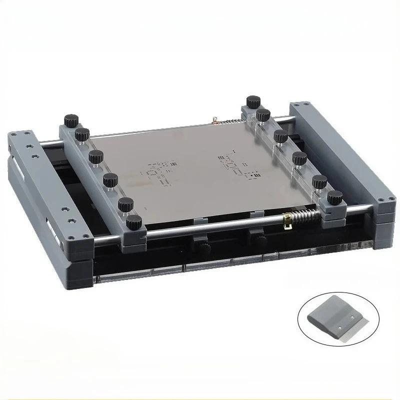 Solder Paste Screen Printing Machine-Manual Desktop PCB Stencil Printer for Precision PCB Prototyping 250x250mm