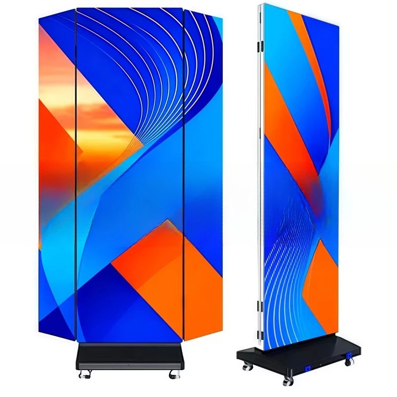 Hot-selling new double screen 3 foldable three-fold indoor and outdoor poster screen P1.86/P2/P2.5/P3 advertising mall