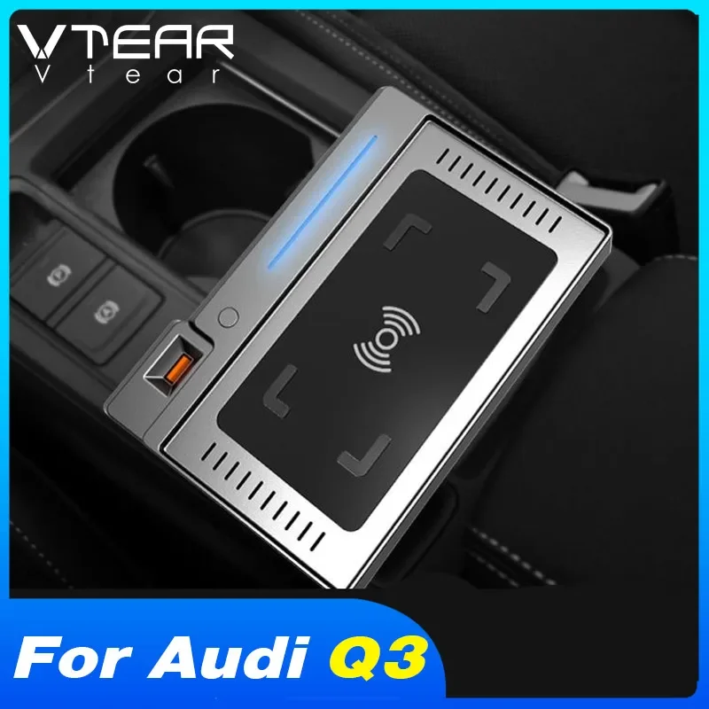 

Аксессуары для Audi Q3 F3 (2019-2025) Беспроводное автомобильное зарядное устройство - адаптер панели мобильного телефона с быстрой зарядкой | Модификация аксессуара