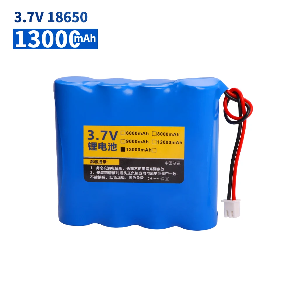 3.7V 7.4V 11.1V 12V 18650 9000mAh with wires Lithium ion rechargeable battery for Bluetooth Speaker Solar headlights accessories